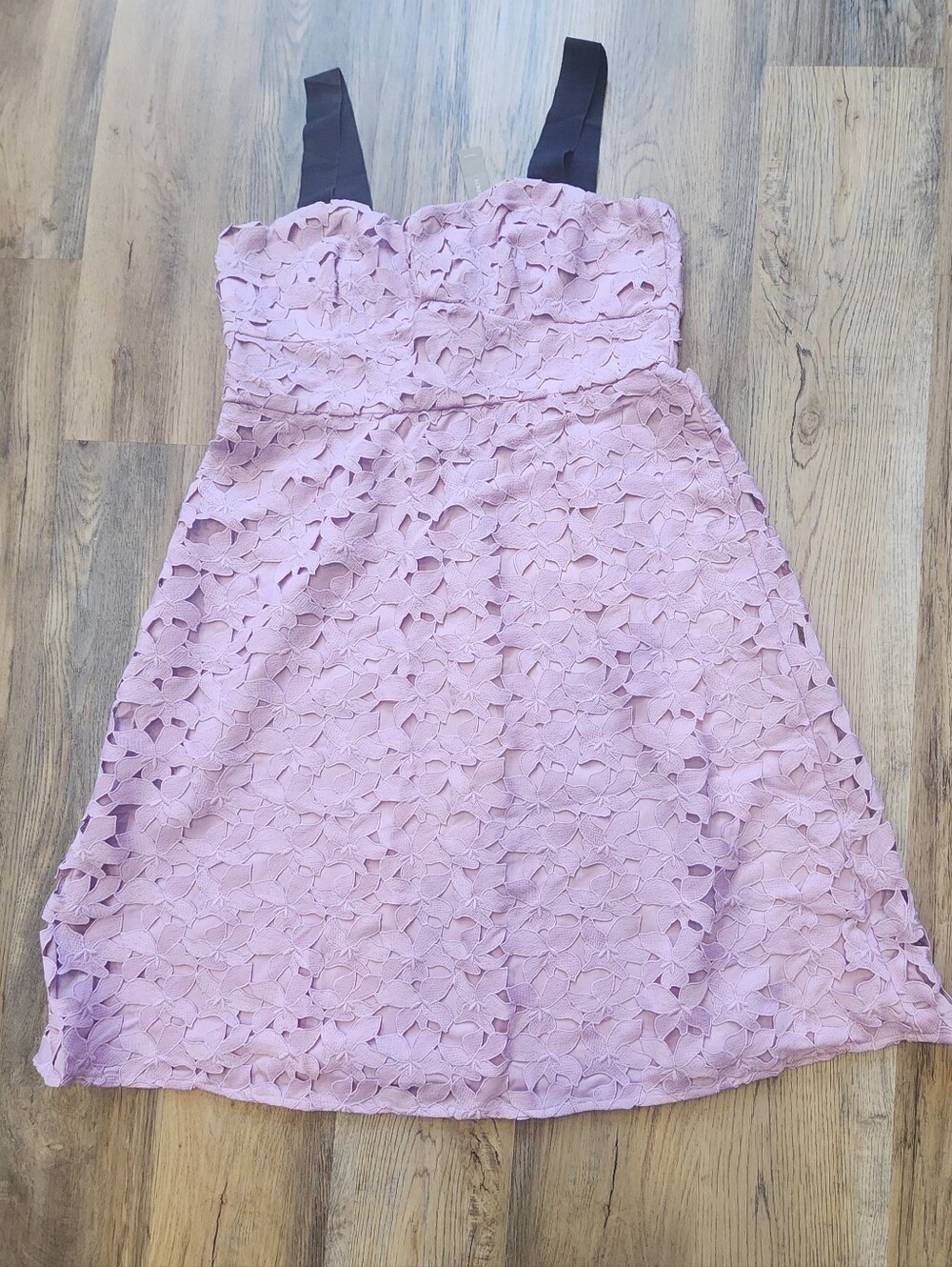 Strapless Lace Overlay Dress in Dusty Pink